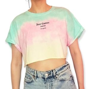 NWOT Juicy Couture X Forever 21 Tie Dye Crop Top Tee Size Small